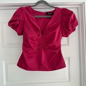 DO+BE Women's Crimson Ruched Blouse